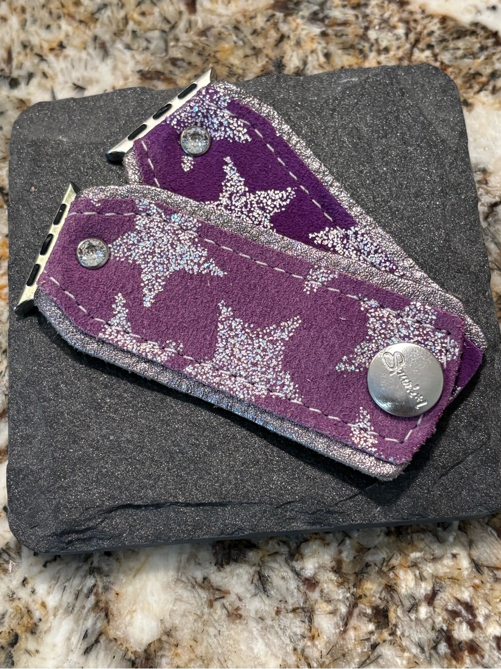 Purple Star Suede Apple Watch Band Adapter